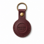 Walk by Faith Leather AirTag Holder - Burgundy