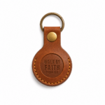 Walk by Faith Leather AirTag Holder - Cognac Brown