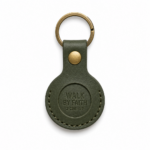 Walk by Faith Leather AirTag Holder - Olive Green