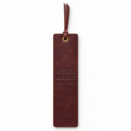Be Still and Know Leather Bible Bookmark - Burgundy