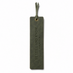 Be Still and Know Leather Bible Bookmark - Olive Green