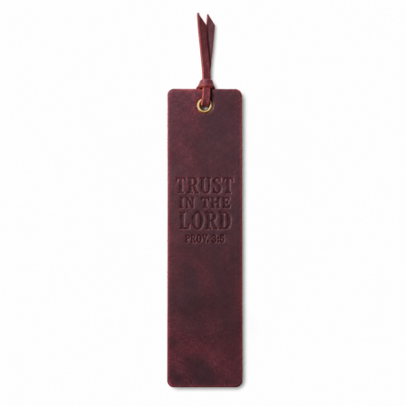 Trust in the Lord Leather Bible Bookmark - Burgundy