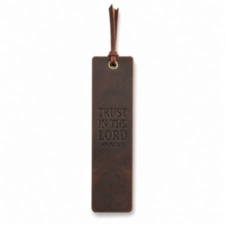 Trust in the Lord Leather Bible Bookmark - Dark Brown