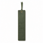 Trust in the Lord Leather Bible Bookmark - Olive Green