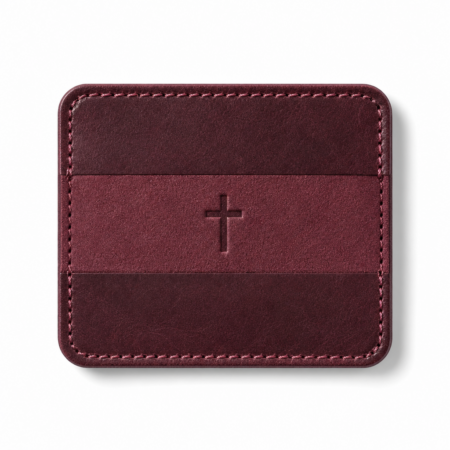 Iconic Cross Slim Leather Card Holder - Burgundy