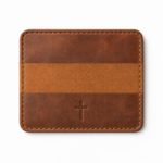 Iconic Cross Slim Leather Card Holder - Cognac Brown
