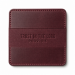 Trust in the Lord Slim Leather Card Holder - Burgundy