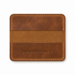 Trust in the Lord Slim Leather Card Holder - Cognac Brown