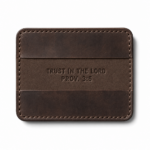 Trust in the Lord Slim Leather Card Holder - Dark Brown