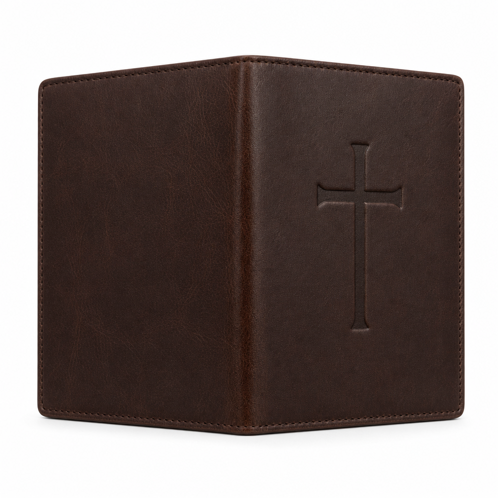 Christian gifts guide leather passport cover