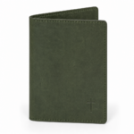 Iconic Cross Leather Passport Cover - Olive Green