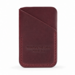 Trust in the Lord Vertical Leather Card Holder - Burgundy