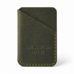 Trust in the Lord Vertical Leather Card Holder - Olive Green