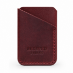 Walk by Faith Vertical Leather Card Holder - Burgundy