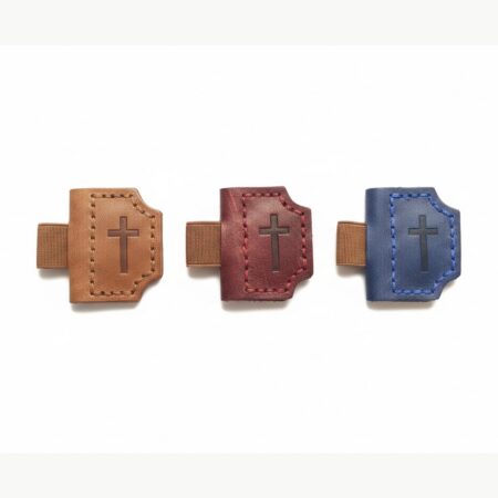 Christian Gifts Made to Be Carried, Not Stored Away 11 Genuine leather magnetic Bible bookmark 3-pack set in Burgundy, Brown, and Blue