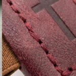 Cross embossed leather bookmarks set