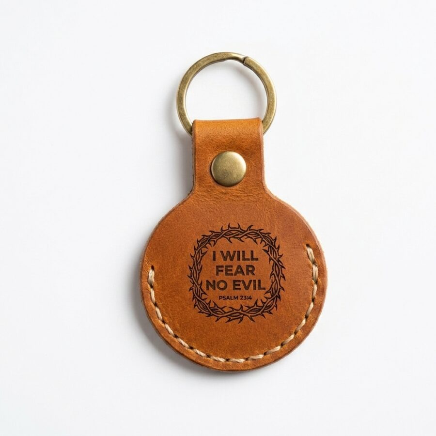 Full grain leather airtag holder keychain jordan brown in genuine full-grain cowhide with a clean unprinted finish