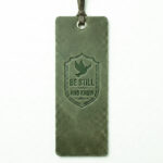 Full grain leather bible bookmark eden green in genuine full-grain cowhide with a clean unprinted finish