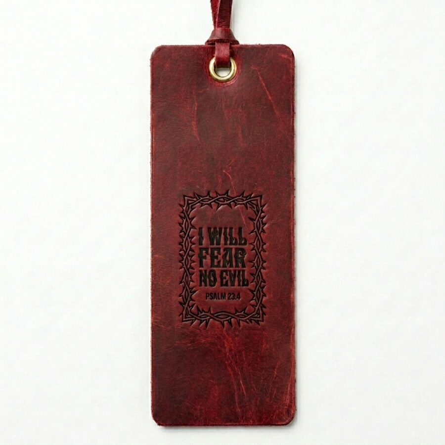 Full grain leather bible bookmark pentecost red in genuine full-grain cowhide with a clean unprinted finish