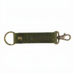 Full grain leather hook keychain eden green in genuine full-grain cowhide with a clean unprinted finish
