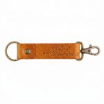 Full grain leather hook keychain jordan brown in genuine full-grain cowhide with a clean unprinted finish