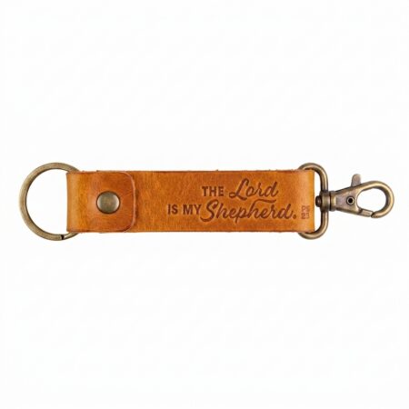 Full grain leather hook keychain jordan brown in genuine full-grain cowhide with a clean unprinted finish