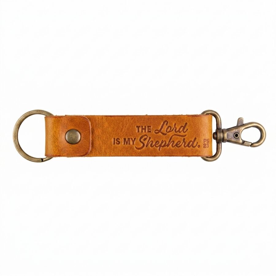 Full grain leather hook keychain jordan brown in genuine full-grain cowhide with a clean unprinted finish