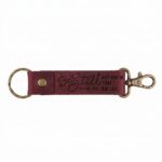 Full grain leather hook keychain pentecost red in genuine full-grain cowhide with a clean unprinted finish