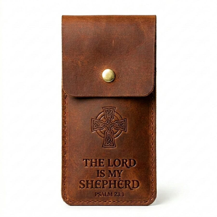 Full grain leather pen sleeve jordan brown in genuine full-grain cowhide with a clean unprinted finish