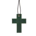 Full grain leather wall cross eden green in genuine full-grain cowhide with a clean unprinted finish