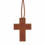 Full grain leather wall cross jordan brown in genuine full-grain cowhide with a clean unprinted finish