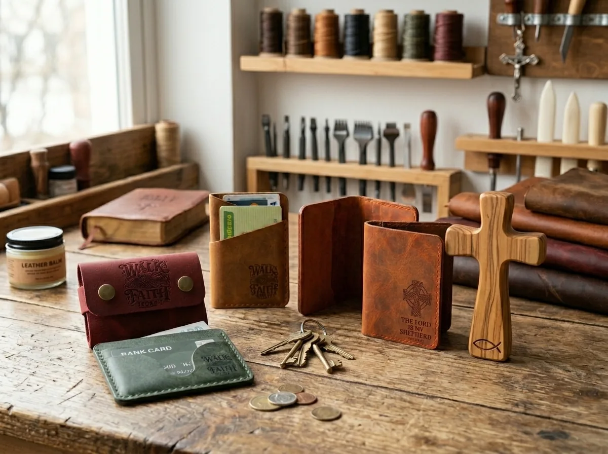 Christian Gifts Made to Be Carried, Not Stored Away 7 leather wallets category v2