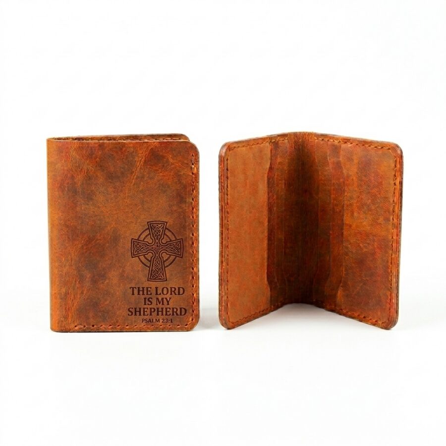 Minimalist full grain leather wallet jordan brown in genuine full-grain cowhide with a clean unprinted finish