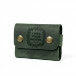 Snap full grain leather card holder eden green in genuine full-grain cowhide with a clean unprinted finish