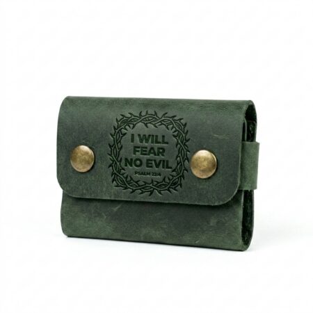 Snap full grain leather card holder eden green in genuine full-grain cowhide with a clean unprinted finish