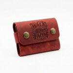 Snap full grain leather card holder pentecost red in genuine full-grain cowhide with a clean unprinted finish