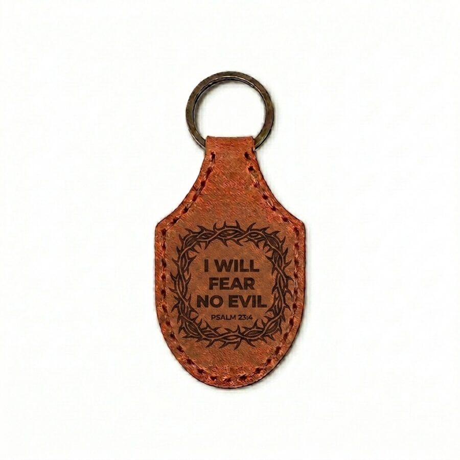 Stitched full grain leather keychain jordan brown in genuine full-grain cowhide with a clean unprinted finish