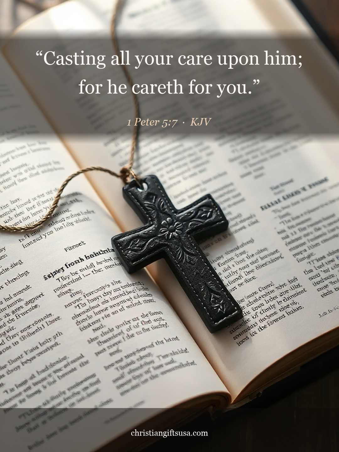 1 Peter 5:7 illustrated Bible verse