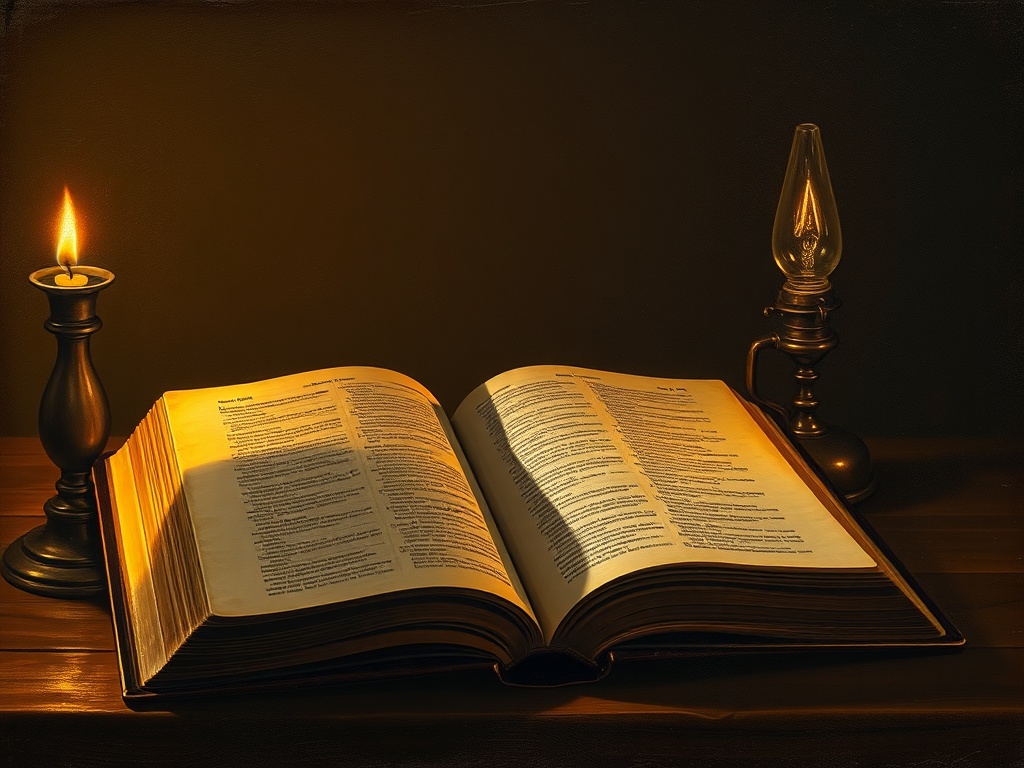 Bible verses for every emotion — an open Bible half in warm light and half in shadow