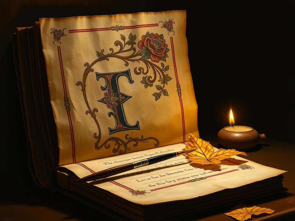 Bible verse images — an illuminated manuscript page with a gold-leaf initial