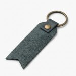 Rejoice in the Lord Always Leather Keychain – Eden Green — detail 1