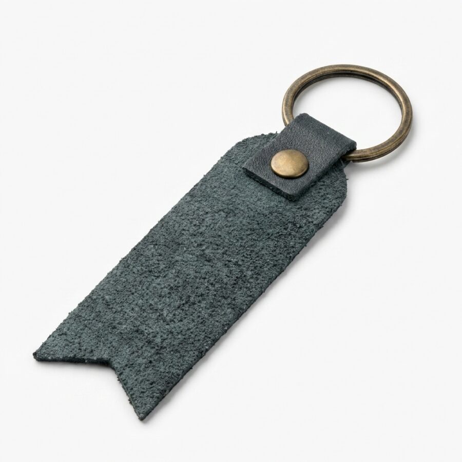 Rejoice in the Lord Always Leather Keychain – Eden Green — detail 1