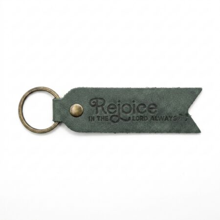 Rejoice in the Lord Always Leather Keychain – Eden Green