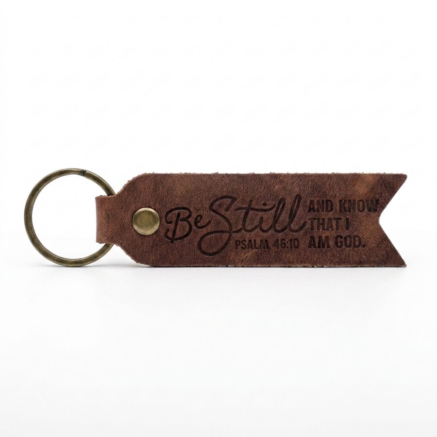Be Still and Know that I am God Leather Keychain – Jordan Brown