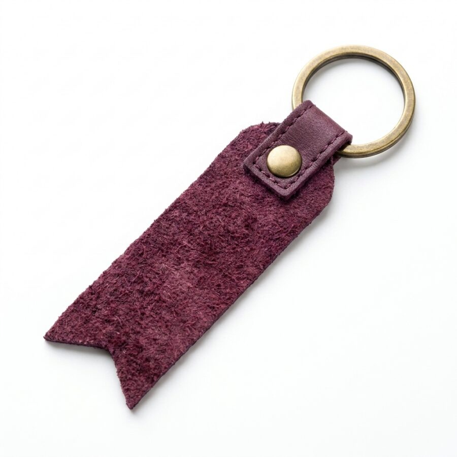 The Lord is My Shepherd Leather Keychain – Pentecost Red — detail 1