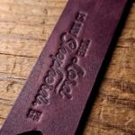 The Lord is My Shepherd Leather Keychain – Pentecost Red — detail 2