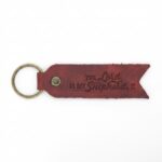 The Lord is My Shepherd Leather Keychain – Pentecost Red