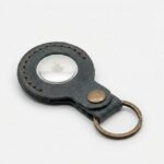 Walk by Faith Leather AirTag Holder Keychain – Eden Green — detail 1