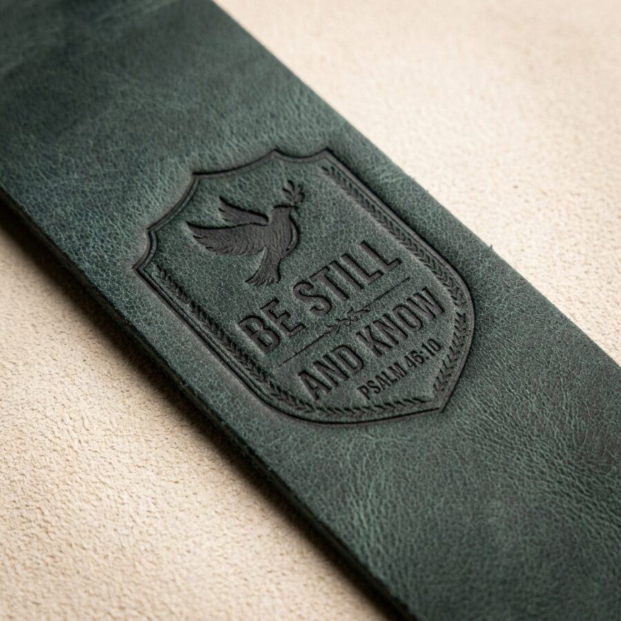 Full Grain Leather Bible Bookmark – Eden Green — detail 1