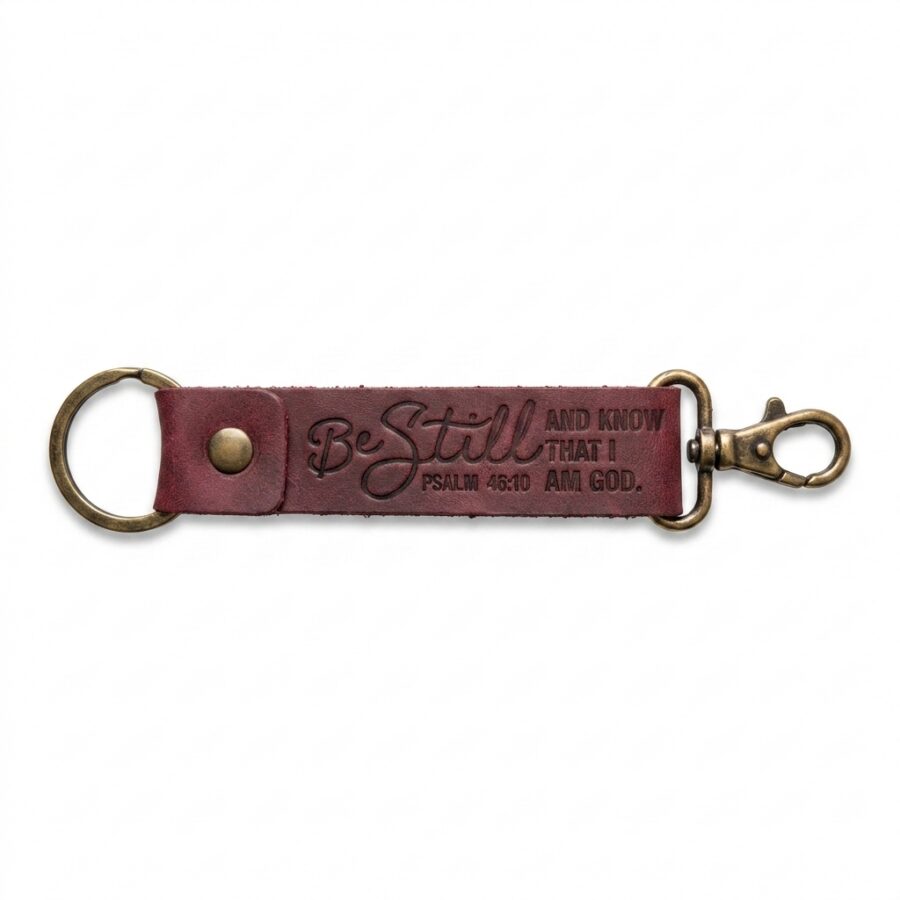 Full Grain Leather Hook Keychain – Pentecost Red